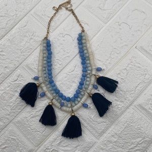 Blue and white necklace